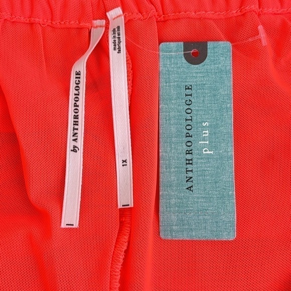 NWT By Anthropologie Strapless Ruched Mini Dress in Coral, 1X - Picture 5 of 10